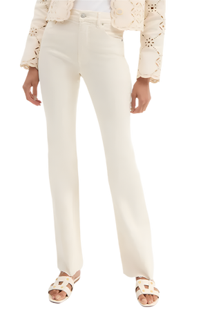 Veronica Beard - Cameron Mid Rise Boot Cut Jean - Ecru