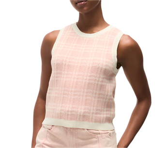 Veronica Beard - Jerrel Cropped Knit Tank - Pink/Clay