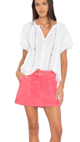 Xirena - Lucia Denim Mini Skirt - Red Light