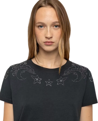 Zadig & Voltaire - Alys Strass Embellished Tee Shirt - Carbonne