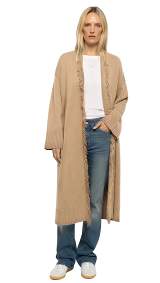 Zadig & Voltaire - Camy Fringed Sweater Coat - Camel