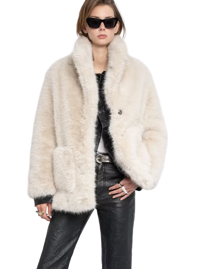 Zadig & Voltaire - Fleur Faux Fur Coat - Ecru – ALIBI - Bloomington Zadig & Voltaire - Fleur Faux Fur Coat - Ecru – ALIBI - Bloomington