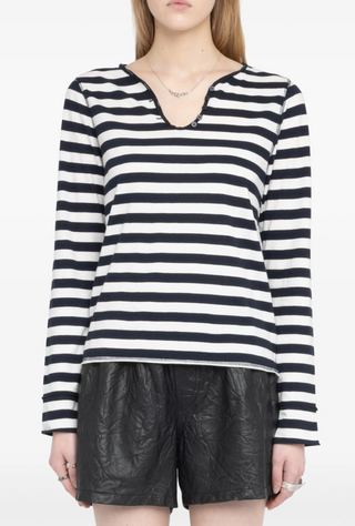 Zadig & Voltaire - Tunisien Signature Long Sleeved Tee - Encre