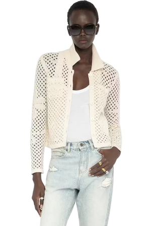 Zadig & Voltaire - Voltyz Crochet Cardigan - Ecru