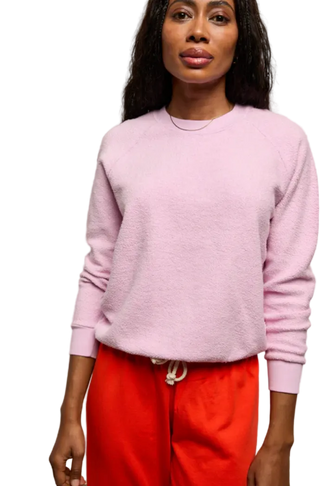 perfectwhitetee - Ziggy Reverse Fleece Shrunken Crewneck Sweatshirt - Sugar Pink