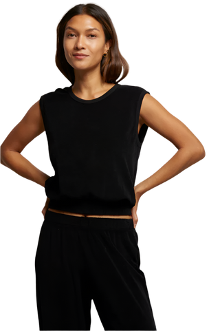 perfectwhitetee - Ellie Terry Cropped Tank Top - True Black