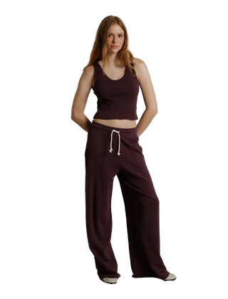 perfectwhitetee - Noa French Terry Pant - Cherry Lacquer