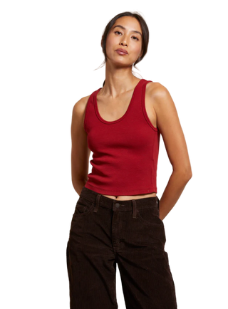 perfectwhitetee - Blondie Structured Rib Tank - Maple