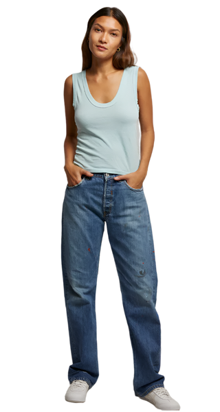 perfectwhitetee - Khara Crispy Lightweight Cotton Tank Top - Iced Aqua