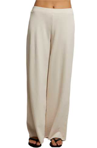 perfectwhitetee - Amber French Terry Wide Leg Trouser - Sugar