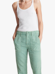 Mother - The Shaker Chop Crop Pant - Hedge Green