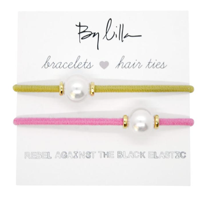 By Lilla - Halo Paradise Bracelets/Hair Ties 2-Pack - Pink/Yellow