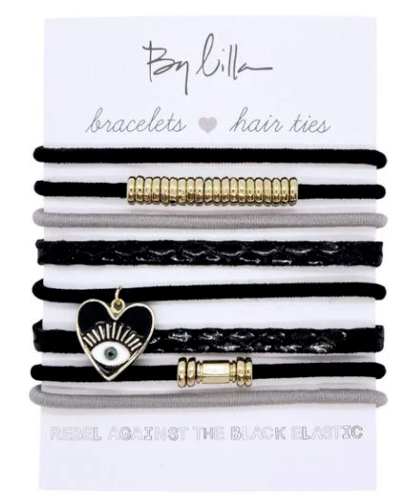 By Lilla - Stack of 8 Bracelet/Hair Ties - Roulette