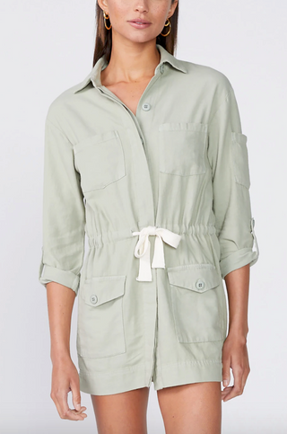 Monrow - Twill Pocket Dress - Light Olive