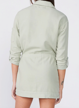 Monrow - Twill Pocket Dress - Light Olive