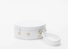 Load image into Gallery viewer, Freya - Poppy Mini Round Leather Handbag - Snow Snakeskin
