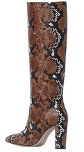 Load image into Gallery viewer, Paige - Carmen Knee-High Boot - Orange/Multi Snake

