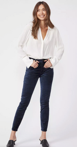 Paige - Hoxton Ankle Velvet Jeans - Deep Navy
