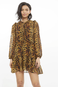 Generation Love - Janelle Tiered Mini Dress - Wild Leopard