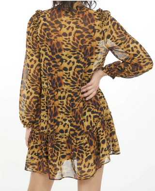 Generation Love - Janelle Tiered Mini Dress - Wild Leopard