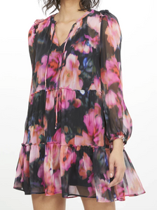 Generation Love - Janelle Tiered Mini Dress - Blurred Floral
