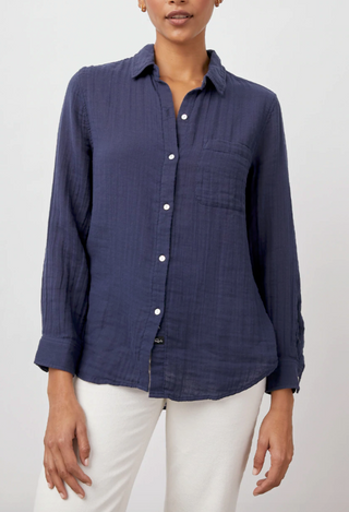 Rails - Ellis Cotton Gauze Button Down Shirt - Indigo