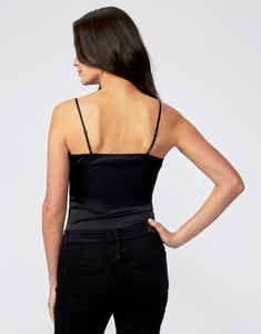 Paige - Cordoba Stretch Silk Bodysuit - Black
