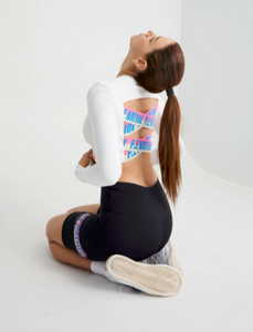 P.E Nation - Half Volley Long Sleeve Crop Top - Optic White