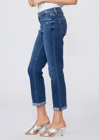 Paige - Brigitte Mid-Rise Slim Boyfriend Denim Jean - Eiffel