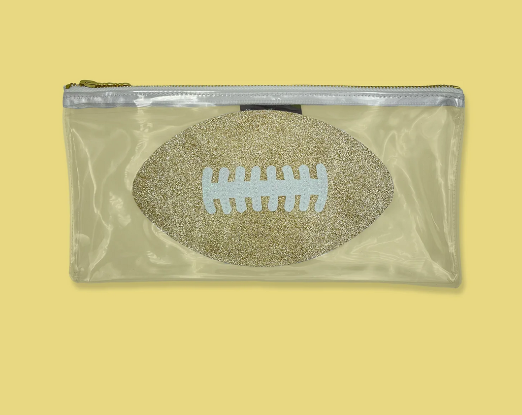 Julie Mollo - Clear Stadium Wristlet Handbag - Glitter Football