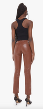 Load image into Gallery viewer, Mother - The Mid Rise Dazzler Ankle Vegan Leather Jean - Friar Brown
