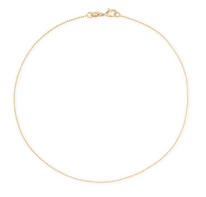 Alexa Leigh - 1mm Diamond Cut Gold Ball Chain Necklace 14" - Yellow Gold
