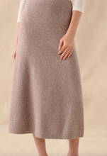 Load image into Gallery viewer, White + Warren - Cashmere Midi A-Line Skirt - Stonewood Heather
