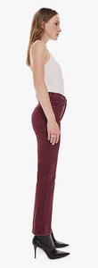 MOTHER - The Tripper Ankle Fray Denim Jeans - Burgundy