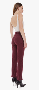 MOTHER - The Tripper Ankle Fray Denim Jeans - Burgundy