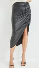Load image into Gallery viewer, Veronica Beard - Ari Vegan Leather Front Slit Midi Skirt - Black
