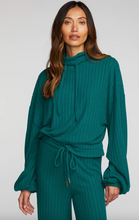 Load image into Gallery viewer, Chaser - Ribbed Knit Cropped Pullover with Elastic Hem - Emerald

