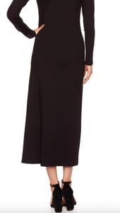 Susana Monaco - Long Sleeve Turtleneck Slit Dress - Black
