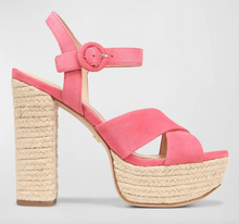 Load image into Gallery viewer, Veronica Beard - Lucille Platform Espadrille Sandal - Coral Pink Suede

