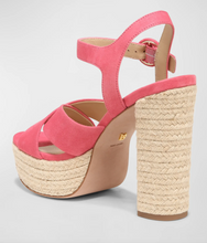 Load image into Gallery viewer, Veronica Beard - Lucille Platform Espadrille Sandal - Coral Pink Suede
