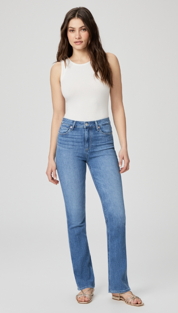 Paige - High Rise Lauren Canyon Flared Denim Jeans - Bellflower