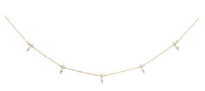 Adina Reyter - Stack Diamond Baguette Chain Necklace - 14YK