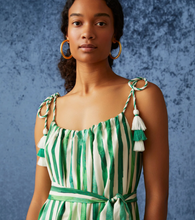 Load image into Gallery viewer, Marie Oliver - Yulia Dress - Green Cabana Stripe

