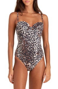 Veronica Beard - Bridge One-Piece Swimsuit - Brown Leopard